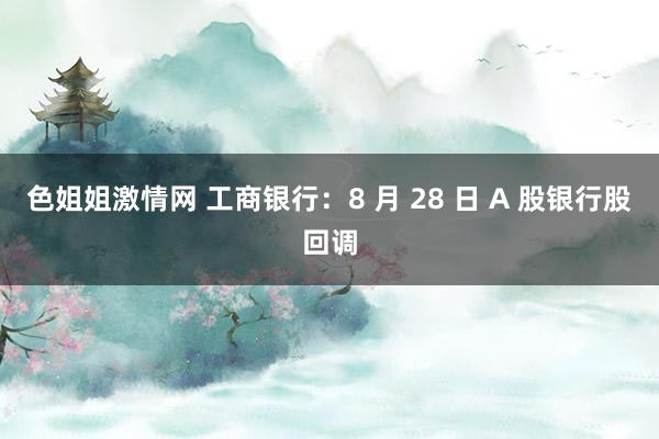 色姐姐激情网 工商银行：8 月 28 日 A 股银行股回调