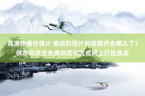 高清快播伦理片 偷拍的图片和视频齐去哪儿了？供东说念主免费浏览引流或网上打包售卖