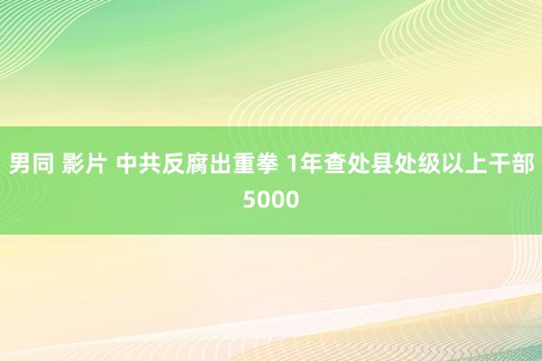 男同 影片 中共反腐出重拳 1年查处县处级以上干部5000