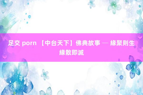 足交 porn 【中台天下】佛典故事 ─ 緣聚則生　緣散即滅