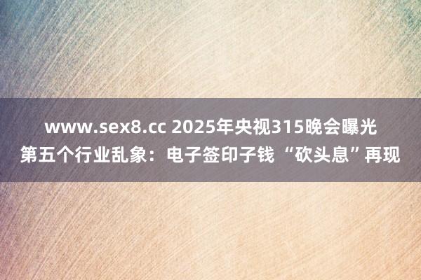 www.sex8.cc 2025年央视315晚会曝光第五个行业乱象：电子签印子钱 “砍头息”再现
