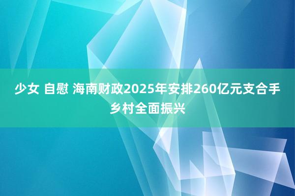 少女 自慰 海南财政2025年安排260亿元支合手乡村全面振兴